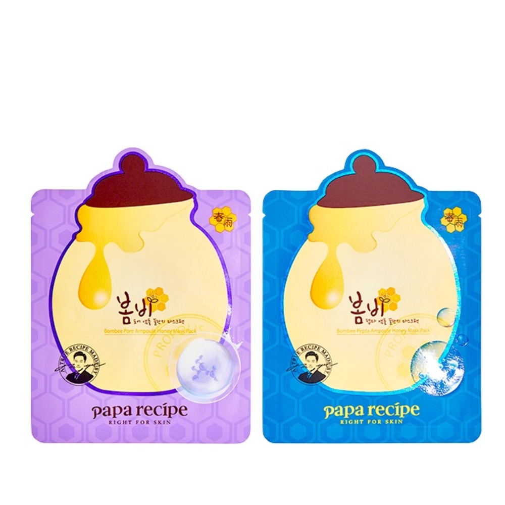 Bombee Pore Ampoule Honey Mask & Bombee Pepta Ampoule Honey Mask Duo PAPA RECIPE